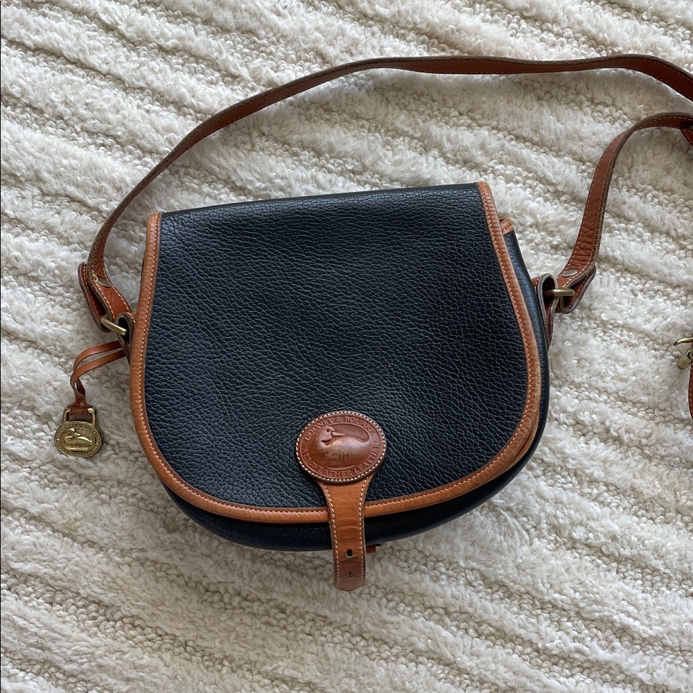 Vintage Dooney & Bourke Black and Tan Leather Bag